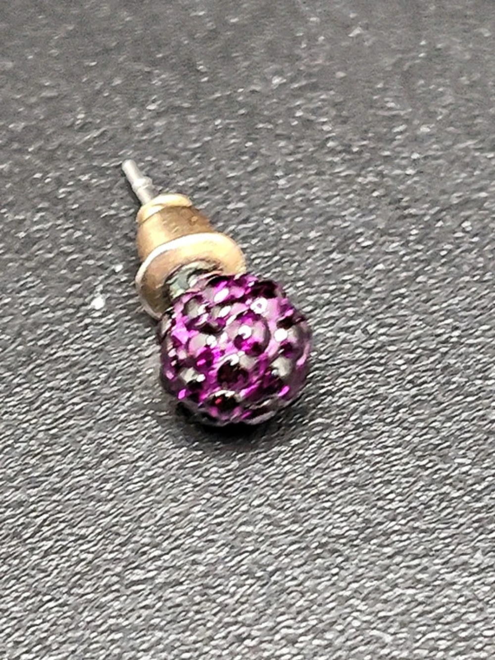 Purple Beaded Stud Earring SINGLE ONE